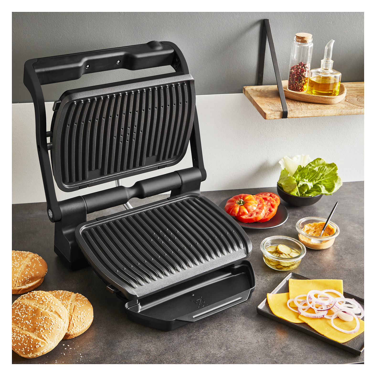 Kontakt Grill Tefal OptiGrill+ GC7178 me 6 Programe Automatike - Zezë - Figura 3
