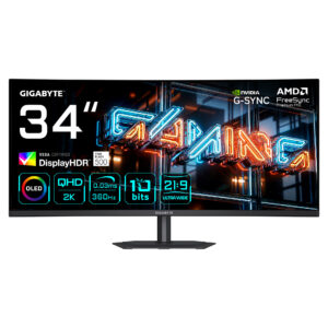 Monitor Gaming Gigabyte MO34WQC36 / 34"/ WQHD QD-OLED Curved / 360Hz / 0.03ms / USB-C+HDMI+DP - Zezë
