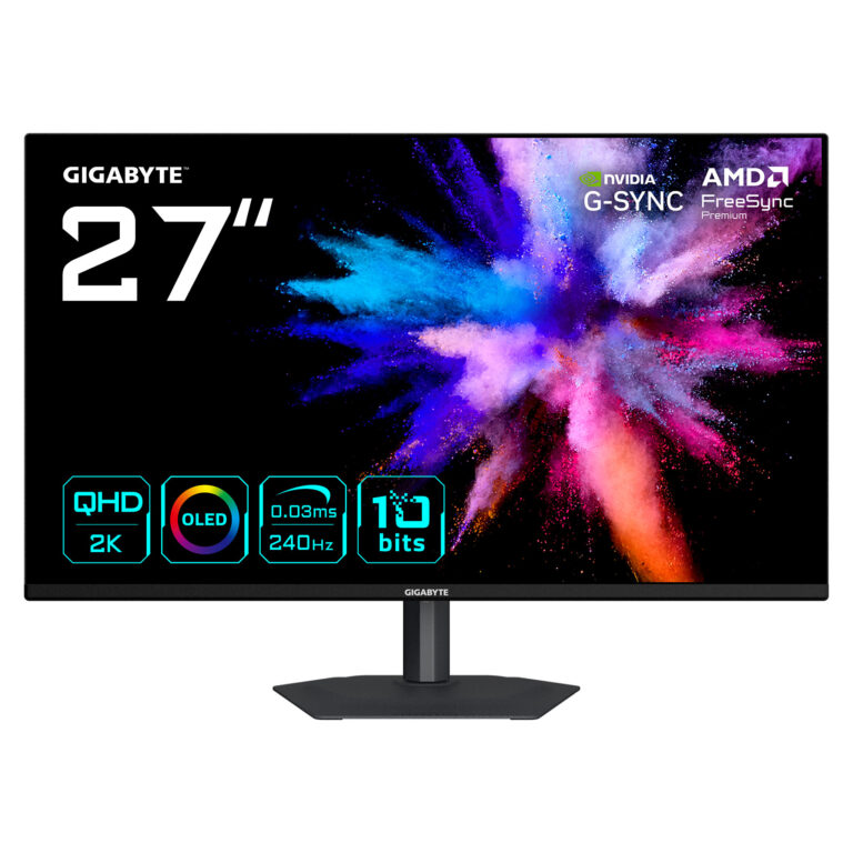 Monitor Gaming Gigabyte GO27Q24A / 27"/ Quad HD QD-OLED OLED / 240Hz / 0.03ms / HDMI+DP - Zezë