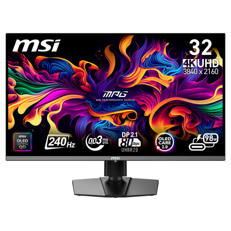 Monitor Gaming MSI MPG 322URX QD-OLED / 31.5"/  4K QD-OLED / 240Hz / 0.03ms / USB-C+HDMI+DP - Zezë