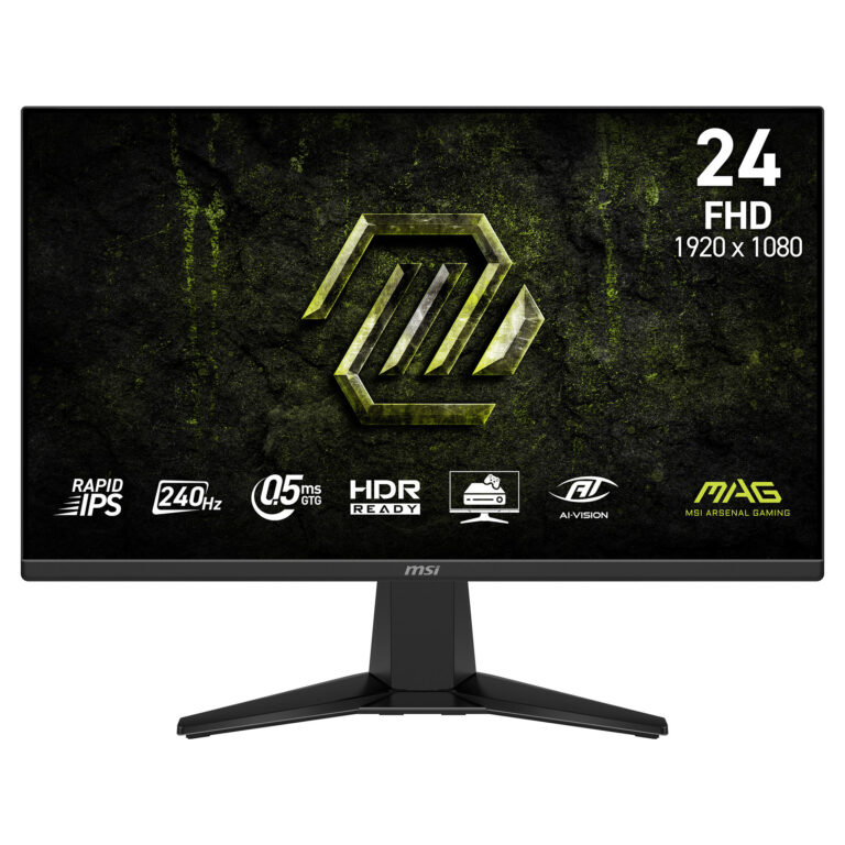 Monitor Gaming MSI MAG 245F X24 / 23.8"/ Full HD Rapid IPS LCD / 240Hz / 0.5ms / HDMI+DP - Zezë