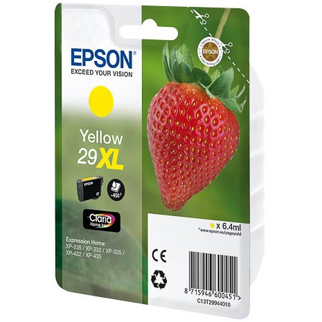 INK Epson 29XL deri në kapacitet standard sipas ISO/IEC 24711 - Verdhë