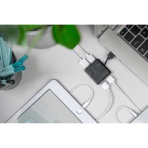 HUB USB 2.0 DIGITUS / 4‑Port (4x A2.0) / Kabllo e integruar – Zezë 8