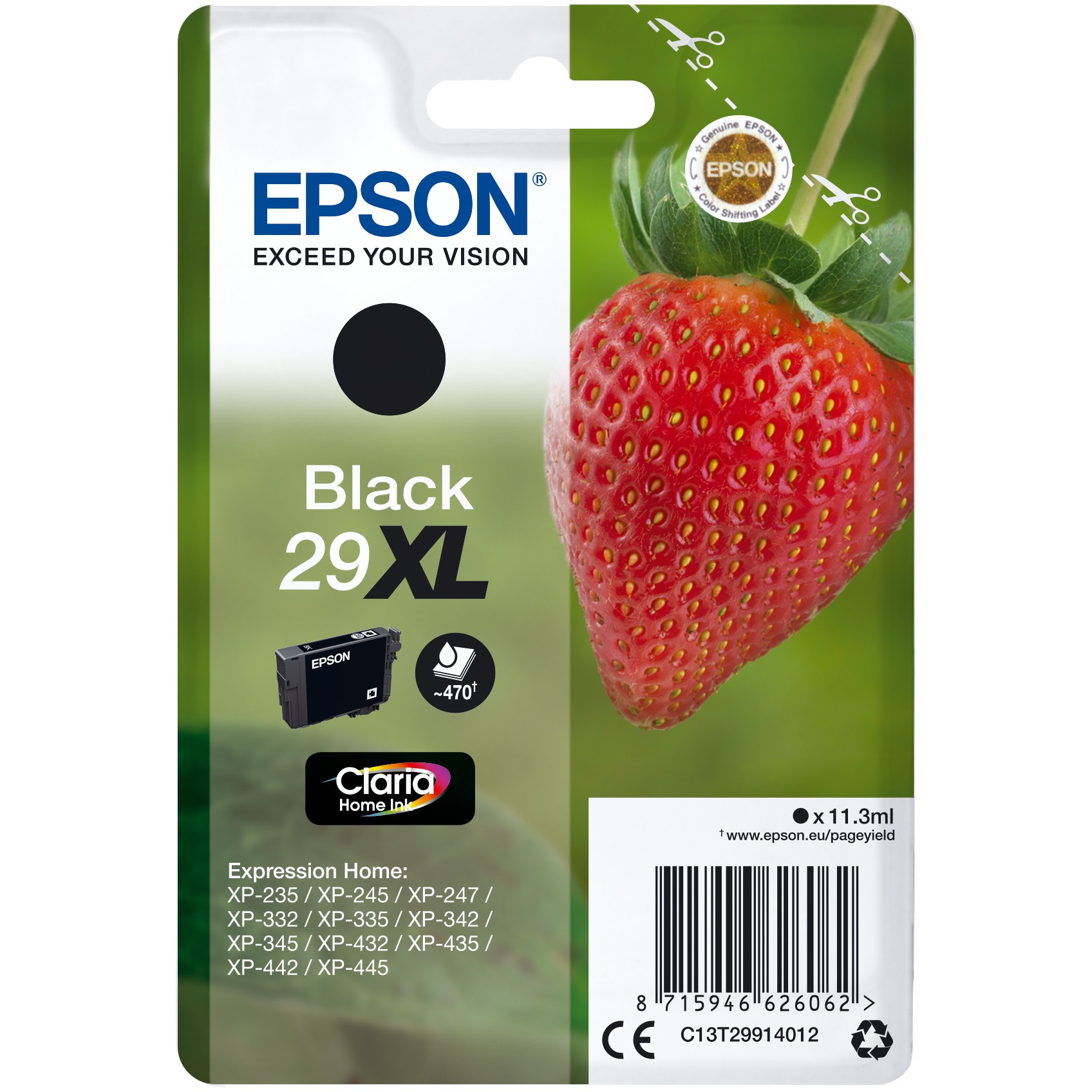 INK Epson C13T29914012 deri në 470 faqe sipas ISO/IEC 24711 - Zezë