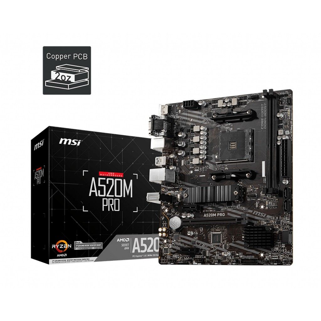 Pllakë Amë MB AMD MSI A520M PRO / AMD Socket AM4 / DDR4 / mATX