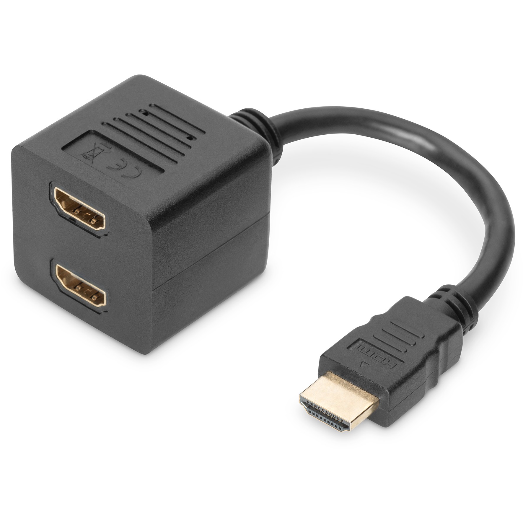 Kabllo HDMI Y DIGITUS / 0.2m / Gold - Zezë