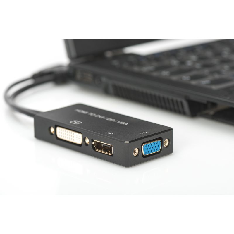 Digitus Adapter HDMI / USB2.0 > HDMI / DVI / DisplayPort / 20cm - Zezë - Figura 4