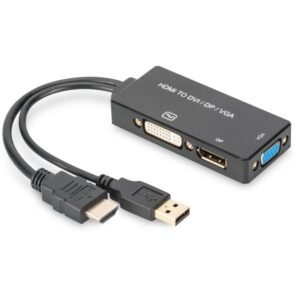 Digitus Adapter HDMI / USB2.0 > HDMI / DVI / DisplayPort / 20cm - Zezë
