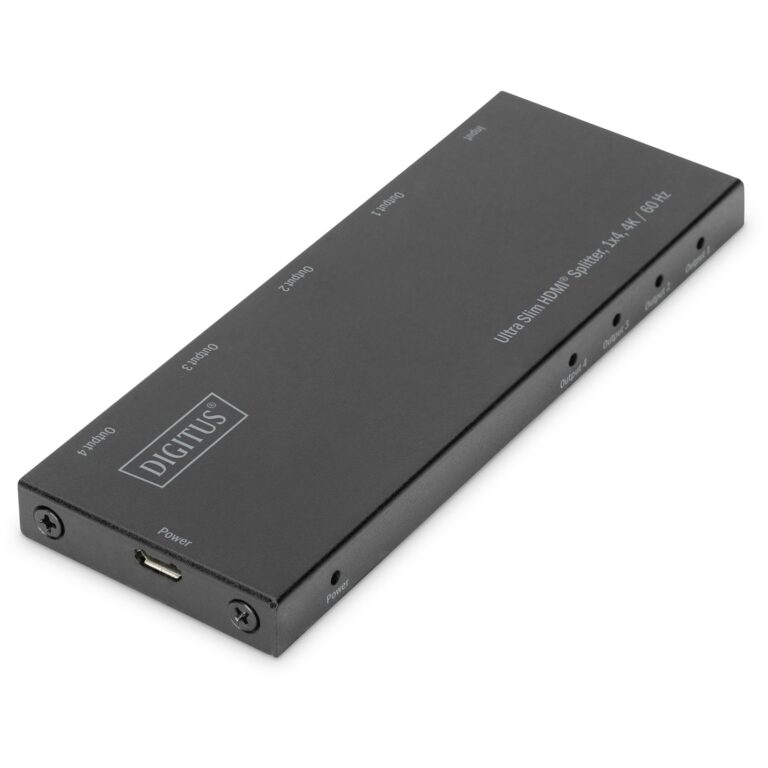 Kabllo HDMI Splitter DIGITUS Ultra Slim / 1x4 / 4K 60Hz