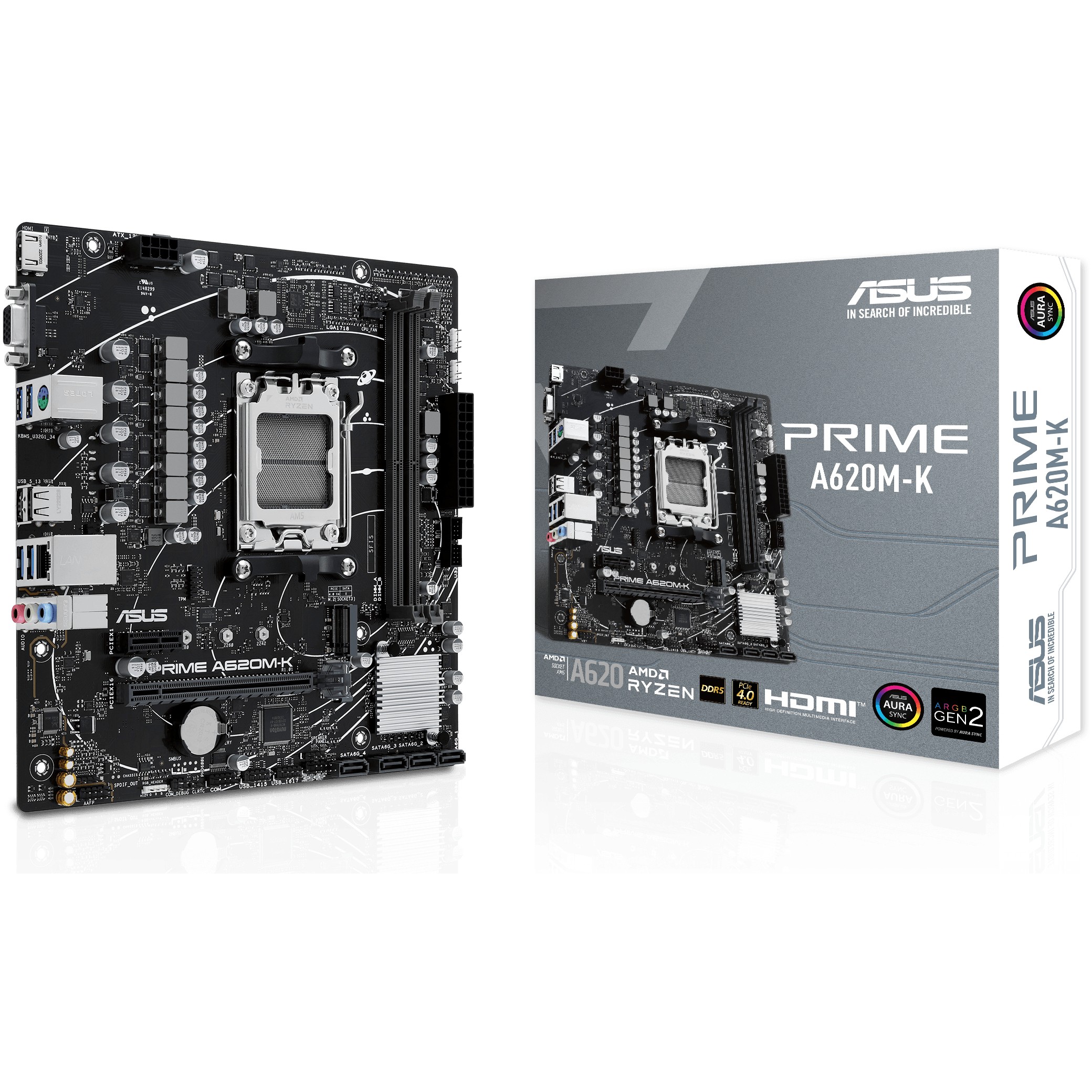 Pllakë Amë MB AMD MB ASUS PRIME A620M-K (AMD.AM5.DDR5.mATX)