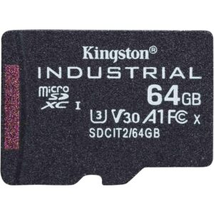 Kartë Memorie SD CARD 64GB Kingston Industrial microHC 100MB/s