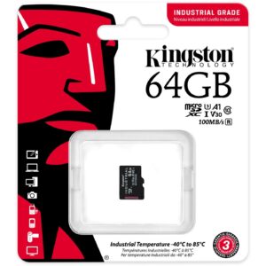 Kartë Memorie SD CARD 64GB Kingston Industrial microHC 100MB/s