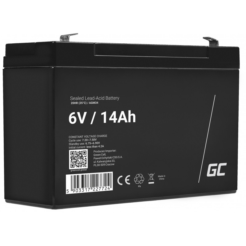 Bateri të mesme Green Cell Replacement Battery AGM44 12V / 4.5Ah