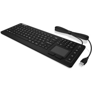 Tastierë me kabllo KeySonic KSK-6231INEL / QWERTZ Gjerman / Me touchpad / Silikon / IP68 - Zezë