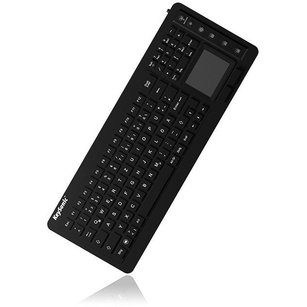 Tastierë me kabllo KeySonic KSK-6231INEL / QWERTZ Gjerman / Me touchpad / Silikon / IP68 - Zezë - Figura 3