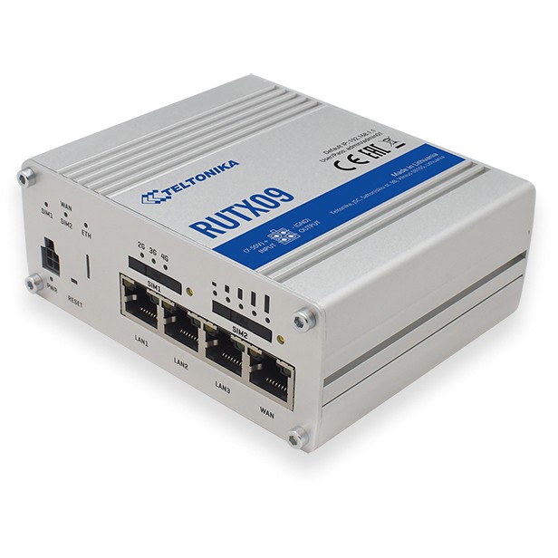 Ruter Teltonika RUTX09 / LTE Cat6 / Gigabit / Industrial