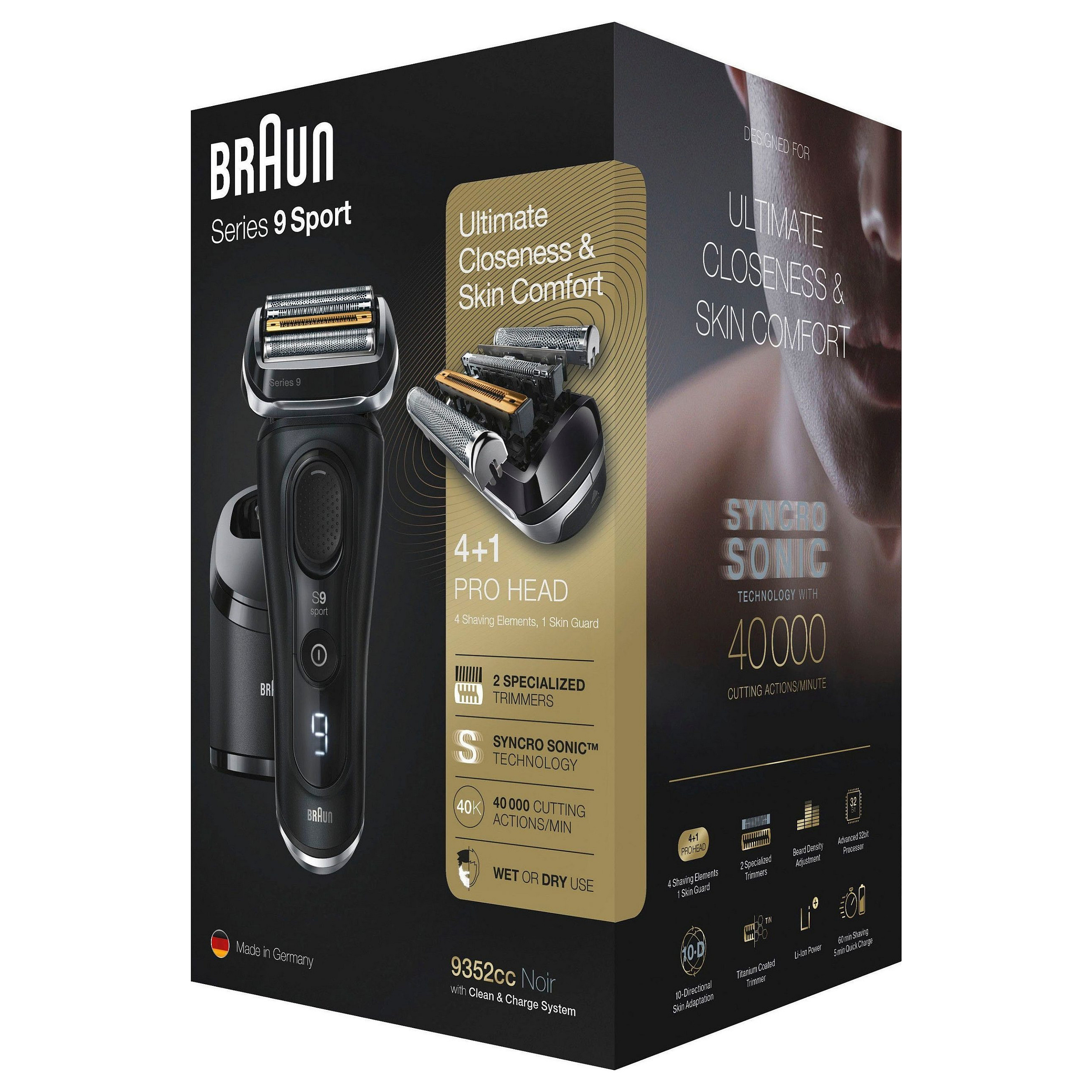 Makinë e rrojës Braun Series 9 9352cc – Argjendi/Zezë - Figura 3