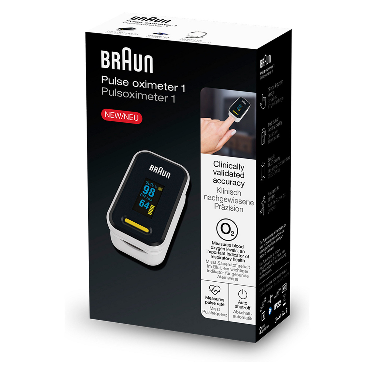 Matës i oksigjenit në gjak Braun Pulse Oximeter YK-81CEU – Zezë/Bardhë - Figura 3