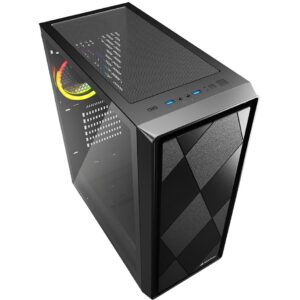 Kasë Midi Sharkoon VS8, RGB, e zezë