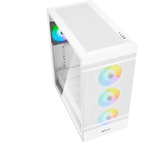 Kasë Midi Sharkoon Rebel C50, RGB, e bardhë