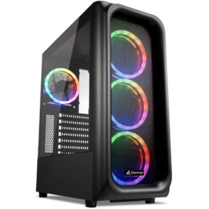 Kasë Midi Sharkoon TK5M, RGB, e zezë