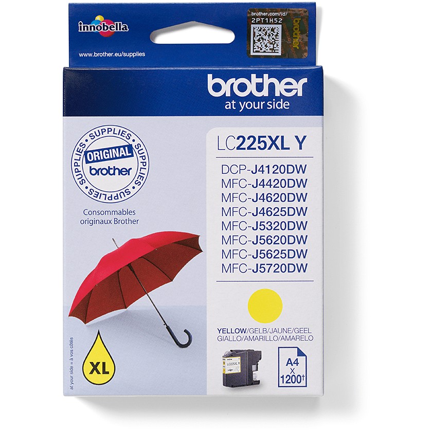 INK Brother LC-225XL-Y deri në 1.200 faqe sipas ISO/IEC 24711 - Verdhë