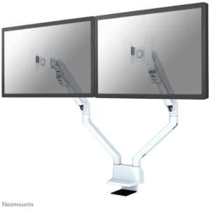 Mbajtëse për Monitor Tilt, swivel, and rotatable desk mount for two flat screens up to 32', 2x 8KG, White Neomounts