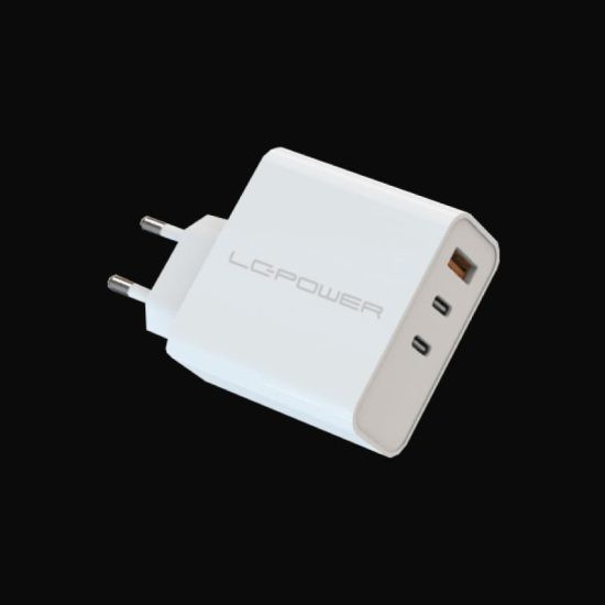 Adapter LC-Power Charger 2x USB-C/USB-A 65W LC-GAN-65 e bardhë