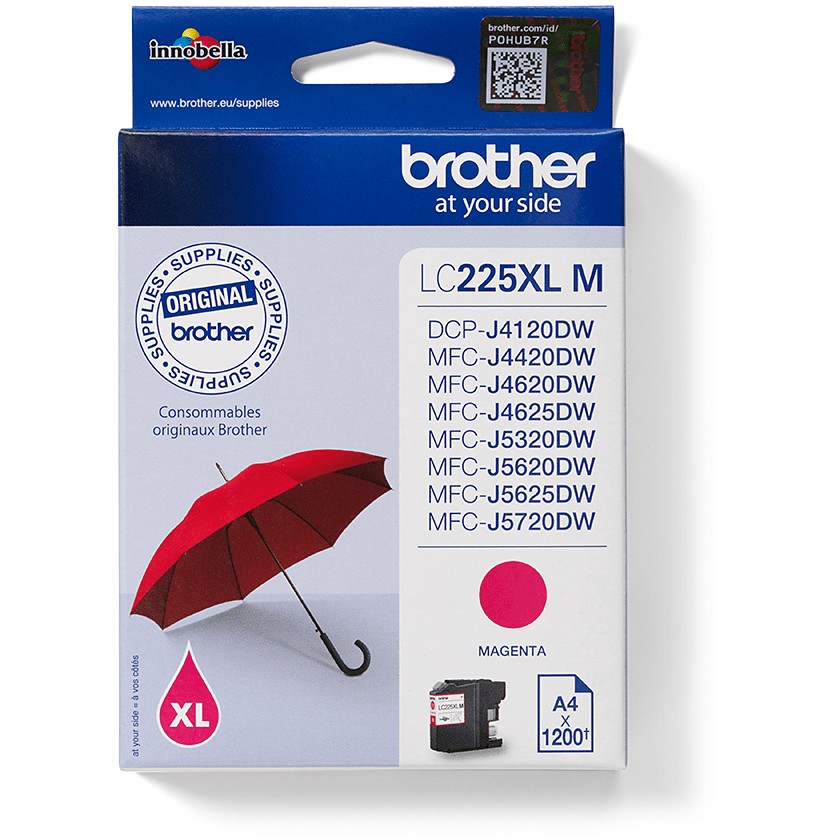 INK Brother LC-225XL-M deri në 1.200 faqe sipas ISO/IEC 24711 - Rozë