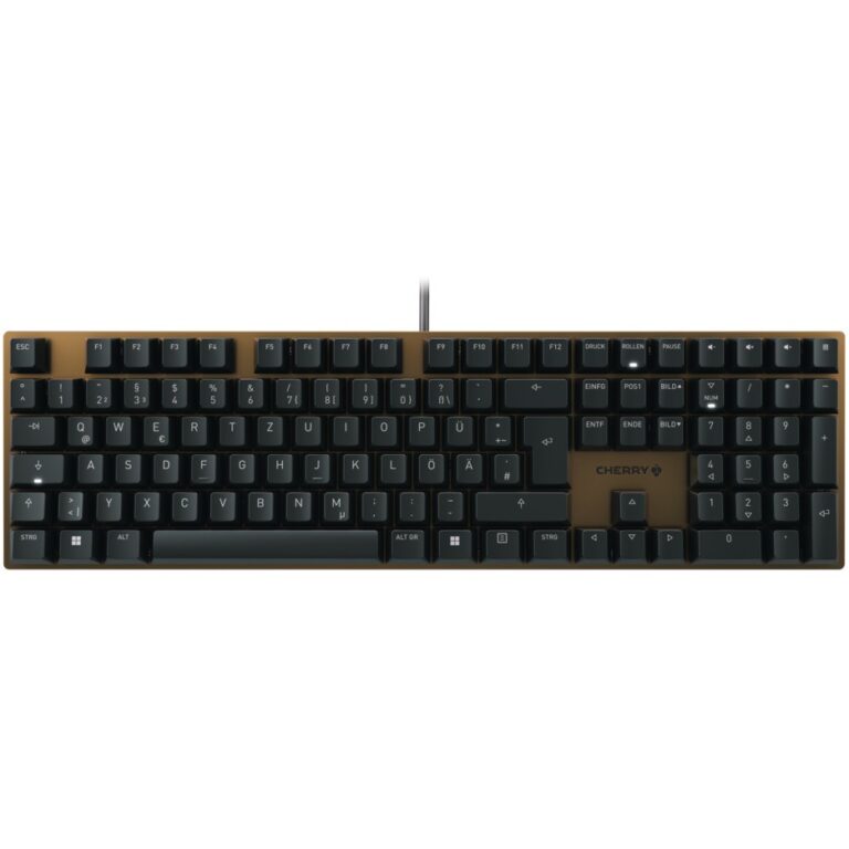 Tastierë me kabllo Cherry Keyboard KC 200 MX MX2A BROWN [DE] e zezë/bronz MX2A BROWN Switch