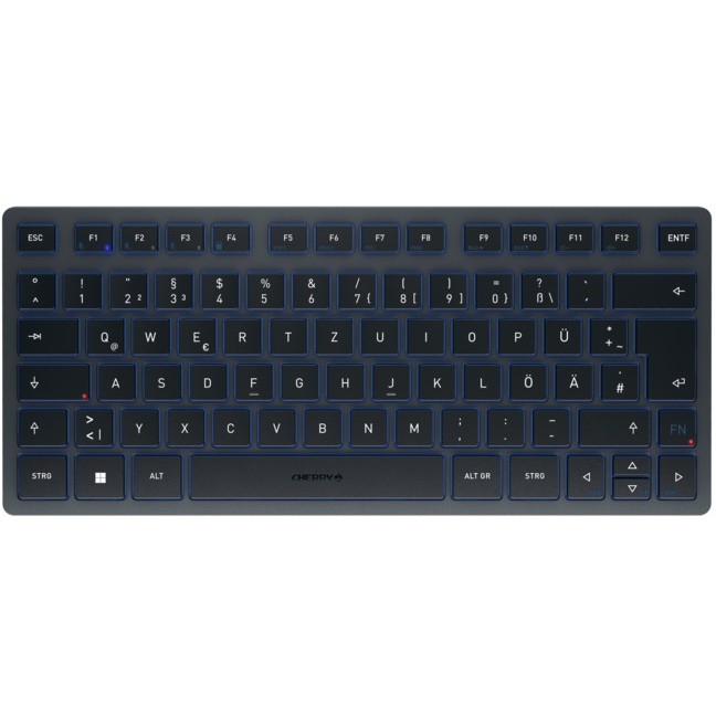 Cherry KW 7100 MINI Tastierë Pa kabllo [DE] / Bluetooth – Zezë / Blu