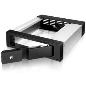 Aksesorë për disqe Hot-Swap Frame: 1× 3.5" SATA/SAS to 1× SATA host in 5.25" drive bay, EasySwap trayless design, aluminum/plastic – ICY BOX