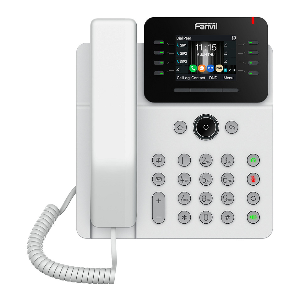 Telefon IP Fanvil V62G me SIP / PoE / 2x Gigabit dhe USB - Bardhë
