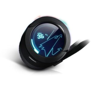 Ftohës për Procesor GIGABYTE AORUS WATERFORCE X 240 All-in-one Liquid Cooler with Circular LCD Display e zezë