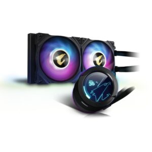 Ftohës për Procesor GIGABYTE AORUS WATERFORCE X 240 All-in-one Liquid Cooler with Circular LCD Display e zezë