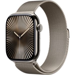 Orë e mençur Apple Watch Series 10 GPS + Cellular 46mm Raste Titani Natyral me Loop Milanese Natyral - S/M