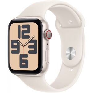 Apple Watch SE GPS + Cellular 44mm Starlight Aluminium Case with Starlight Sport Band - S/M