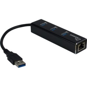 HUB USB 3.0 Inter‑Tech Argus IT‑310 / 3‑Port / 1x RJ45 Gigabit LAN / Pasiv - Zezë