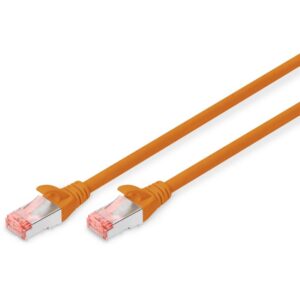 Kabllo për rrjet DIGITUS / Patch Cable / Cat6 S/FTP / 2xRJ45 / 1.0m / Polybag – Portokalli