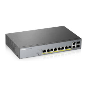 Switch Zyxel GS1350‑12HP / Managed / 10x Gigabit PoE+ / 2x Gigabit Uplink / Rackmount