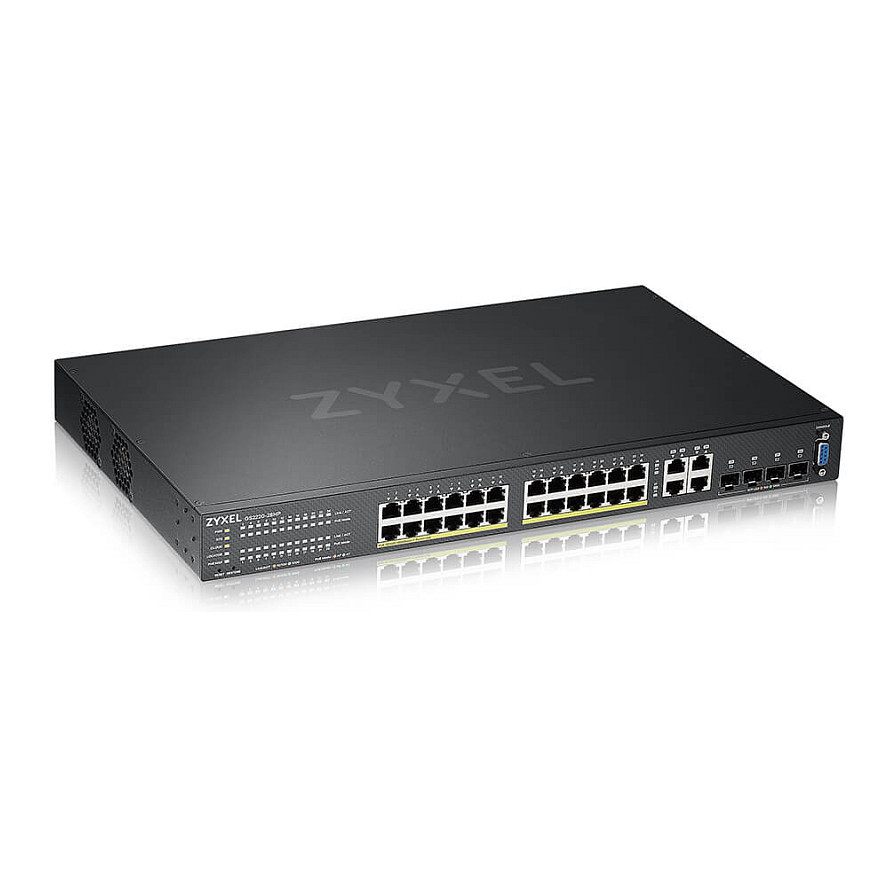 Switch Zyxel GS2220‑28HP / Managed / 24x GE PoE+ + 4x GE / Rackmount
