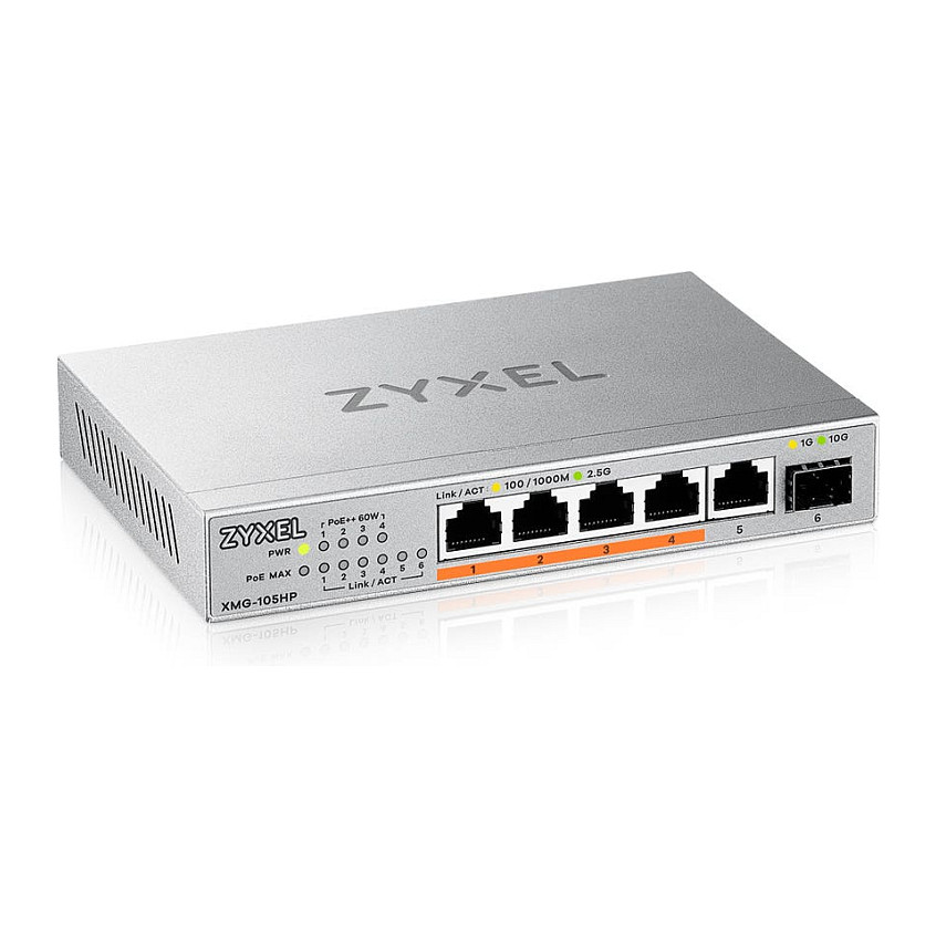 Switch Zyxel MG‑105HP / Unmanaged / 6‑Port Gigabit PoE