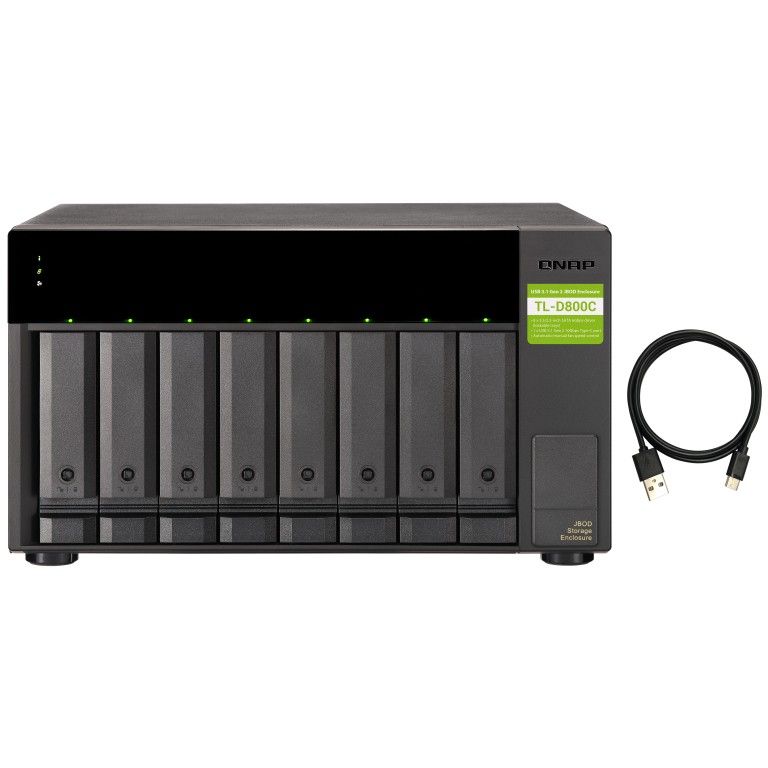 Barebone / QNAP TL‑D800C / 8‑Bay Desktop / USB‑C 3.1 Gen2 10Gbps / JBOD Expansion Unit