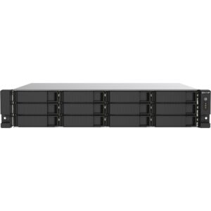 NAS QNAP 12‑Bay Rackmount / AMD Ryzen V1500B (V1000 Series, 4C/8T, 2.2GHz) / 8GB DDR4 / 2x 2.5GbE LAN / optional 10GbE & M.2