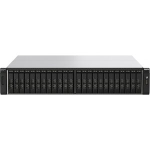 NAS QNAP 24‑Bay All‑Flash / AMD EPYC 7302P / 256GB RDIMM ECC DDR4 / 4x NVMe Gen3 / 2x 2.5GbE LAN / 4x 25GbE
