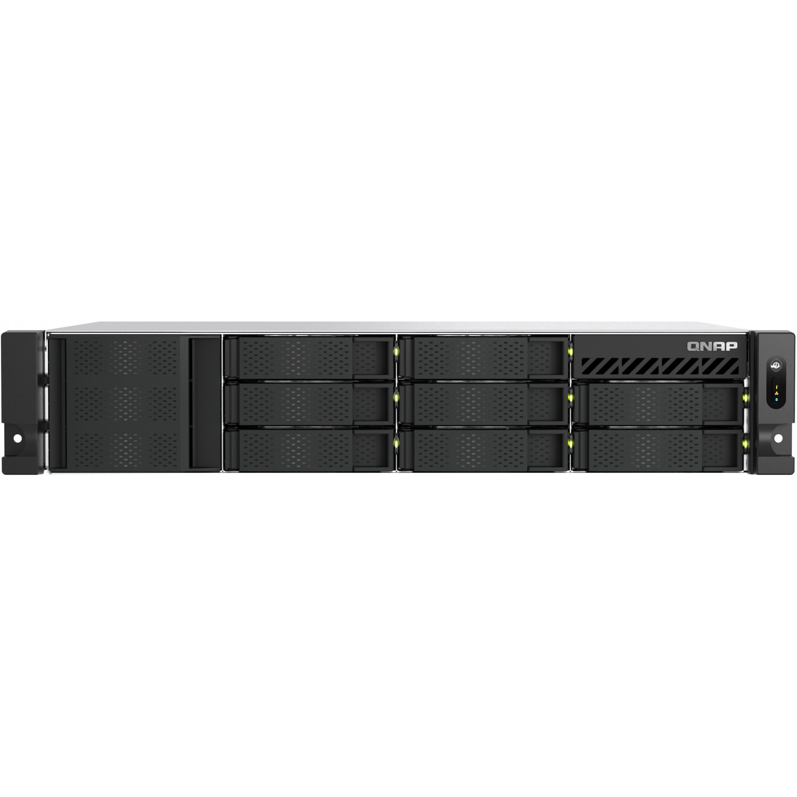 NAS QNAP TS‑855eU‑RP‑8G 8‑Bay Short Depth Rackmount / Intel Atom C5125 (8 cores, 2.8GHz) 8GB / 2x 2.5GbE / 2x M.2 2280 /2x PCIe Gen3 / 250W Redundant PSU
