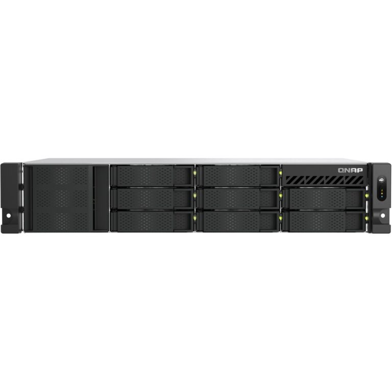 NAS QNAP TS‑855eU‑8G 8‑Bay Short Depth Rackmount / Intel Atom C5125 (8 cores, 2.8GHz) 8GB / 2x 2.5GbE / 2x M.2 2280 / 2x PCIe Gen3 /PSU