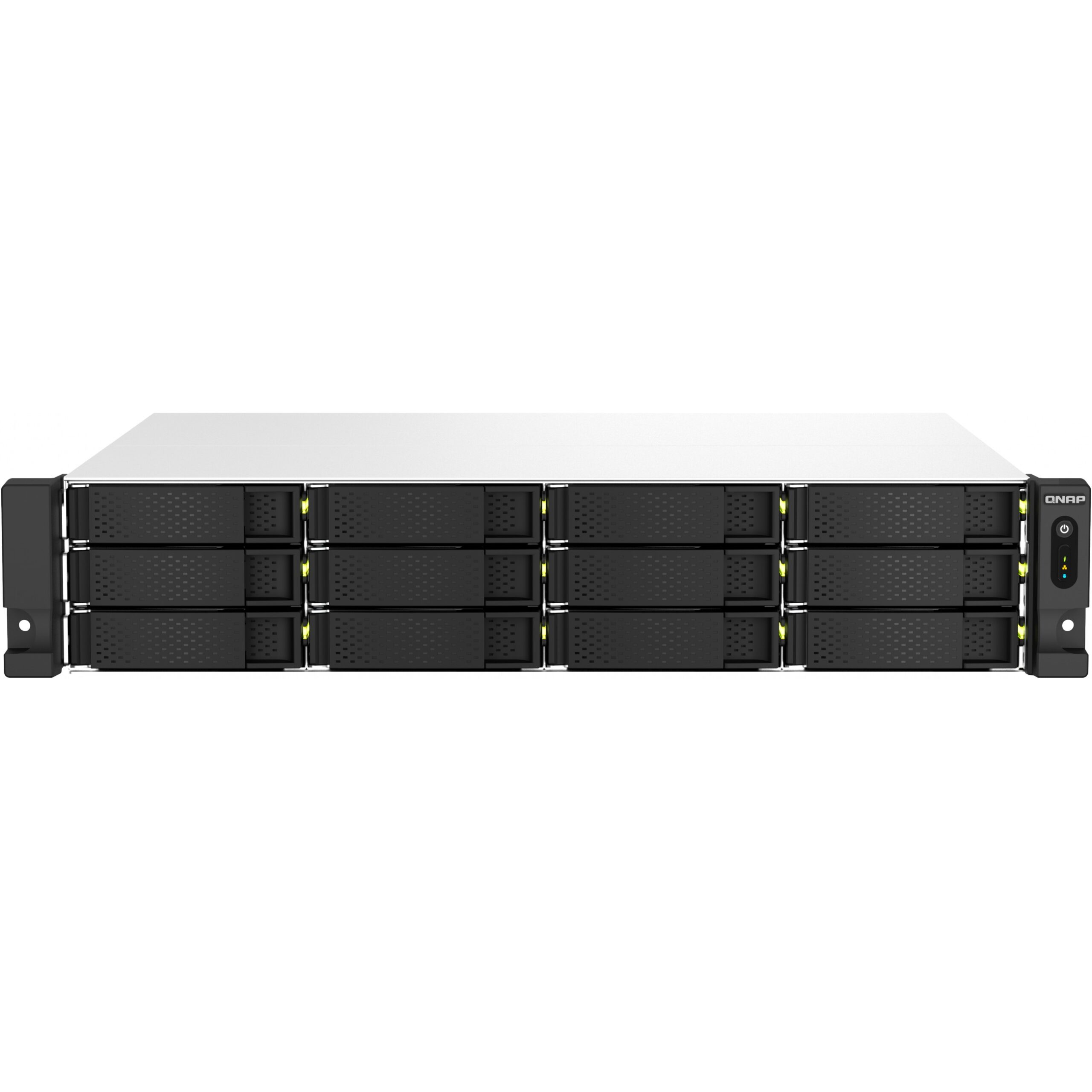 NAS QNAP TS‑1264U‑RP‑8G 2U 12‑Bay Rackmount / Intel Celeron N5095 Quad‑Core / 8GB Onboard (non‑expandable) /12x 3.5"/2.5" SATA / 2x 300W Redundant PSU