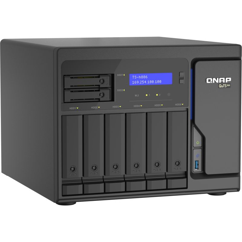 NAS QNAP TS‑h886‑D1602‑8G‑BRO 8‑Bay QuTS hero / Intel Xeon D1602 / 2x M.2 NVMe Gen3 / 8GB / 5‑Year Warranty - Figura 3