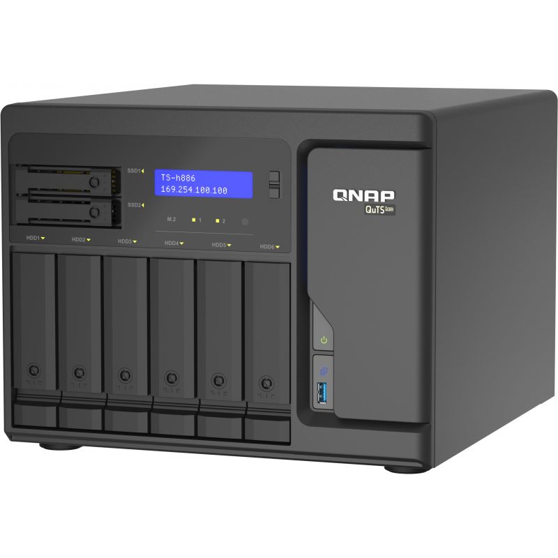 NAS QNAP TS‑h886‑D1602‑8G‑BRO 8‑Bay QuTS hero / Intel Xeon D1602 / 2x M.2 NVMe Gen3 / 8GB / 5‑Year Warranty - Figura 2